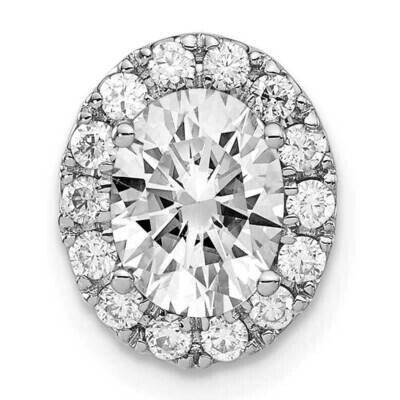 Oval and Round Halo G H I True Light Moissanite Chain Slide 14k White Gold PM4453-175-WMT, MPN: PM4…