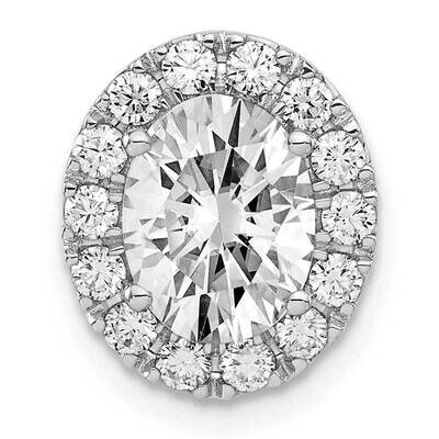Oval and Round Halo G H I True Light Moissanite Chain Slide 14k White Gold PM4453-250-WMT, MPN: PM4…