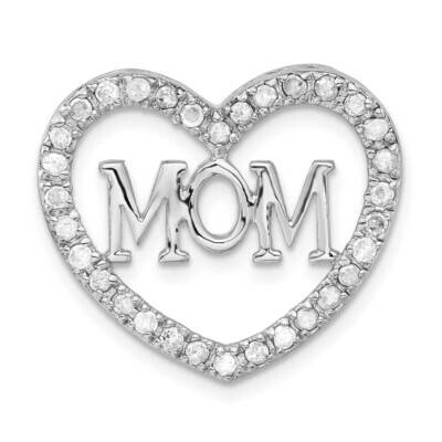 CZ Mom Heart Slide Sterling Silver Polished QC5996, MPN: QC5996, 883957913957