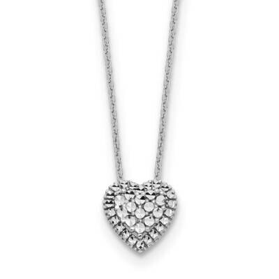 Diamond-Cut Heart Slide Necklace 18 Inch 14k White Gold SF2881-18, MPN: SF2881-18, 191101732027