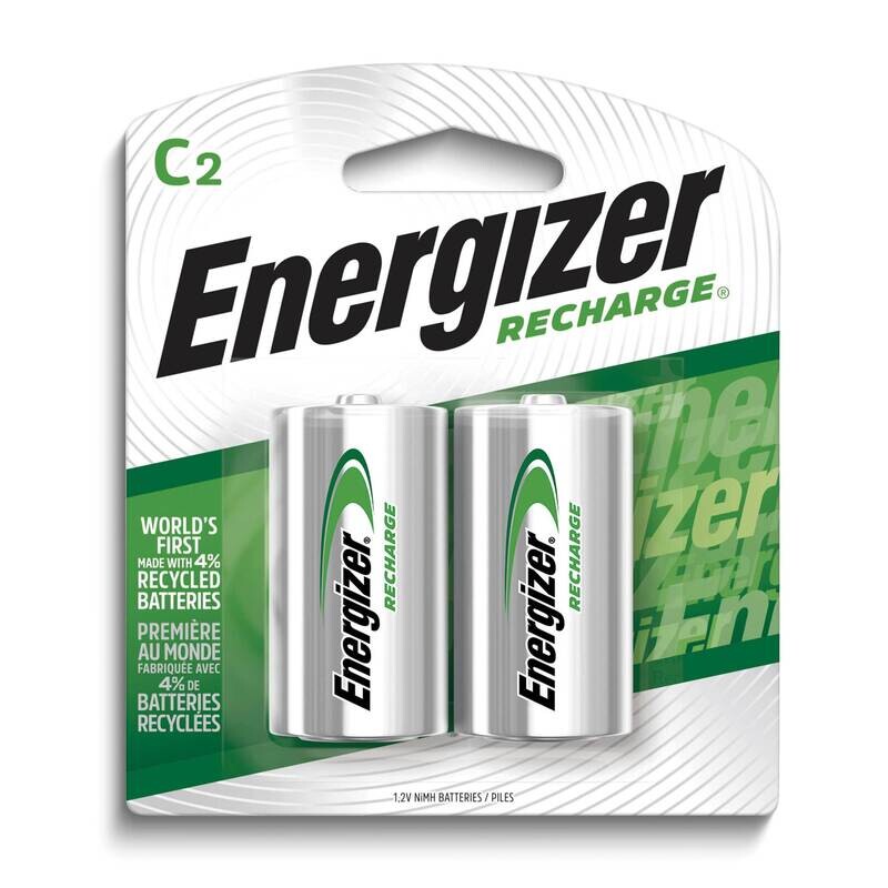 Energizer Recharge Universal Rechargeable C Batteries Pack of 2 WBCR/2