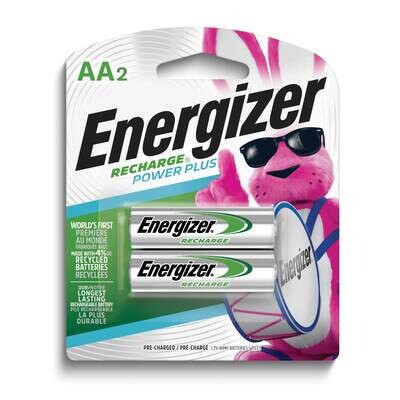 Energizer Recharge Power Plus Rechargeable AA Batteries Pack of 2 WBAAR/2, MPN: WBAAR/2, 39800008688