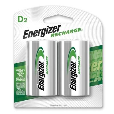 Energizer Recharge Universal Rechargeable D Batteries Pack of 2 WBDR/2, MPN: WBDR/2, 39800012036