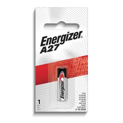 (1) Type A27 Energizer Alkaline Battery WBA27, MPN: WBA27, 39800110060
