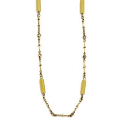 Jackie Kennedy 18k Gold-plated Long Agate 36 inch with 3 inch Extender Necklace, MPN: CT458, 871008…