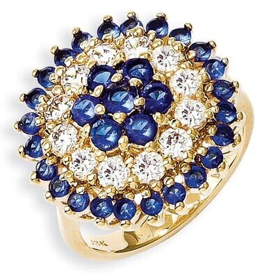 Size 7 Jackie Kennedy Gold-plated Swarovski Crystal Bullseye Ring, MPN: CT434-7, 886774238982