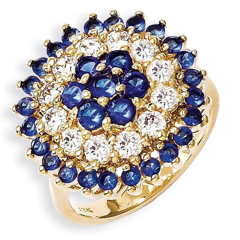 Size 7 Jackie Kennedy Gold-plated Swarovski Crystal Bullseye Ring
