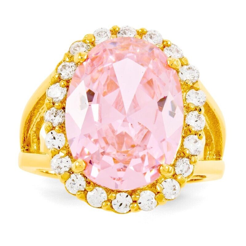 Size 6 Jackie Kennedy Vermeil Simulated Kunzite Ring