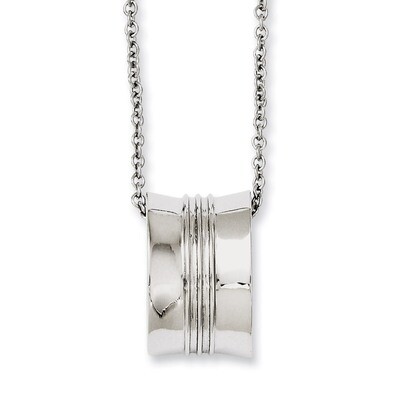 Polished Geometrical Pendant 18 Inch Necklace - Stainless Steel SRN1030 by Chisel, MPN: SRN1030, 88…