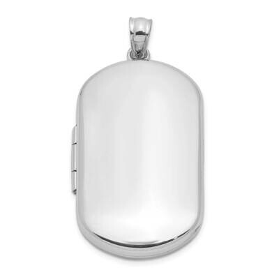 30X19mm Rectangle Ash Holder Locket Sterling Silver Rhodium-plated QLS1114, MPN: QLS1114,