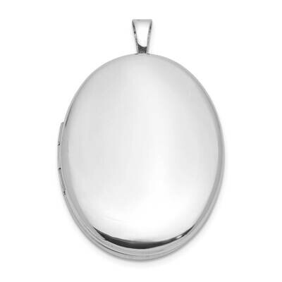 Polished 26X20mm Oval Ash Holder Locket Sterling Silver Rhodium-plated QLS1113, MPN: QLS1113,