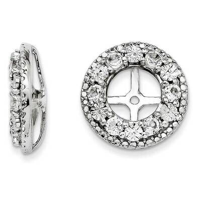White Topaz Earring Jacket Sterling Silver Rhodium-plated QJ124APR, MPN: QJ124APR, 191101385780