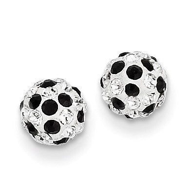Black and White Crystal 6mm Post Earrings 14k Gold YE1624, MPN: YE1624, 886774761954