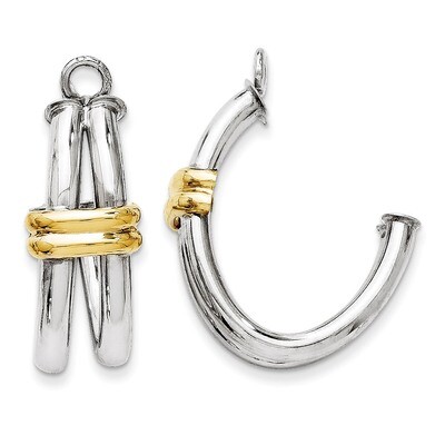 Two-tone J Hoop Earring Jackets 14k Gold YE1495, MPN: YE1495, 730703021735