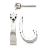 J Hoop w/Cubic Zirconia Earring Jacket 14k White Gold YE1084, MPN: YE1084, 730703614463