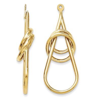 Fancy Teardrop Earring Jackets 14k Gold Polished Y822J, MPN: Y822J, 886774135823