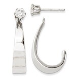 J Hoop w/Cubic Zirconia Earring Jackets 14k White Gold YE1083, MPN: YE1083, 730703606888