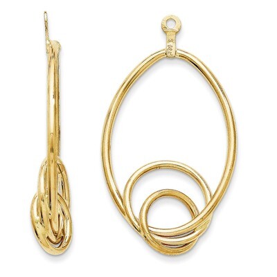 Fancy Teardrop Earring Jackets 14k Gold Polished Y821J, MPN: Y821J, 886774135816