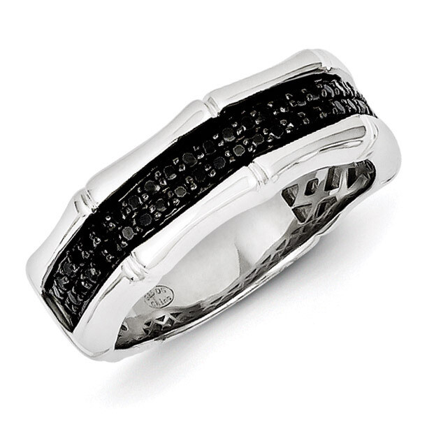 Black Diamond Men's Ring Sterling Silver QR5502