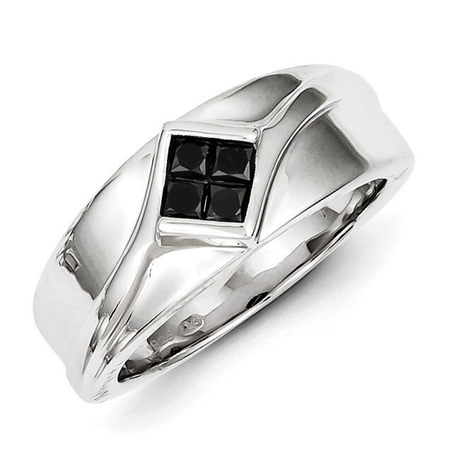Black Diamond Men's Ring Sterling Silver QR5477
