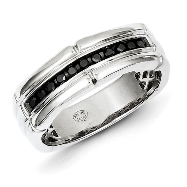 Black Diamond Men's Ring Sterling Silver QR5460