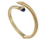 Halcyon Days Snake Twist Deep Cobalt Gold Medium Hinged Bangle Bracelet HBSNA18TWGM, MPN: HBSNA18TW…