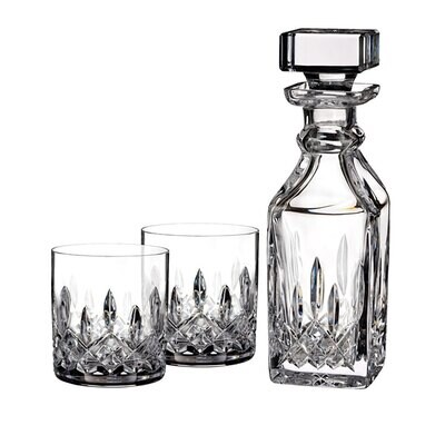 Waterford Connoisseur Lismore Square Decanter 15.5 oz &amp; Tumbler 7 oz Set of 2 1058376, MPN: 1058376…