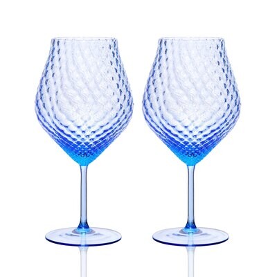 Caskata Phoebe Tulip Universal Wine Glasses Set of 2 Cobalt GL-OPHBSTEM-800, MPN: GL-OPHBSTEM-800, …