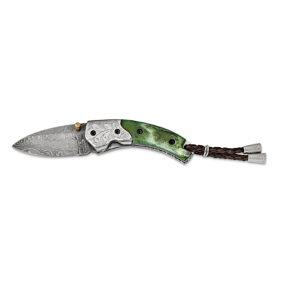 Tinted Camel Bone CurvedHandle Knife Damascus Steel 256 Layer Folding Blade by Jere, MPN: KN51444, …