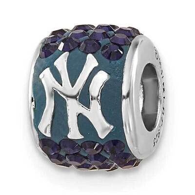 MLB New York Yankees Navy Blue Crystal Bead Sterling Silver YAN070CHM-SS, MPN: YAN070CHM-SS, 634401…