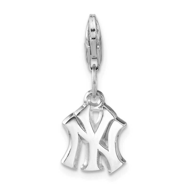 MLB New York Yankees Polished Logo with Lobster Clasp Charm Sterling Silver YAN009LOB-SS