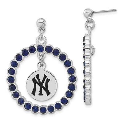 MLB New York Yankees Blue Crystal Wreath Dangle Earrings Silver-tone YAN067ER-CR, MPN: YAN067ER-CR,…