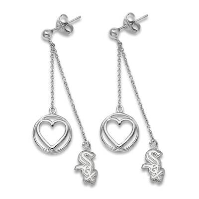 CHICAGO WHITE SOX LOGO CHARM 1/2 BELOVED HEART EARRINGS Sterling Silver WHI020BLERD-SS, MPN: WHI020…