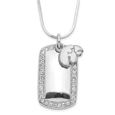 University of Iowa Polished Logo CZ Dogtag Necklace Sterling Silver UIA019DT-SS, MPN: UIA019DT-SS, …