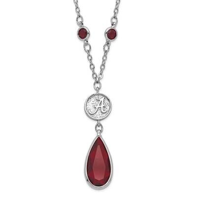 University of Alabama Red &amp; Grey Crystal with 3in ext Necklace Silver-tone UAL065N-CR, MPN: UAL065N…