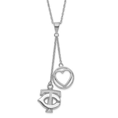 MLB Minnesota Twins Polished Beloved Heart Necklace Sterling Silver TWN008BLN-SS, MPN: TWN008BLN-SS…