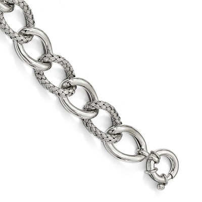 Leslie&#39;s Woven Bracelet 7 Inch Sterling Silver Polished HB-QLF842-7, MPN: QLF842-7, 191101636028