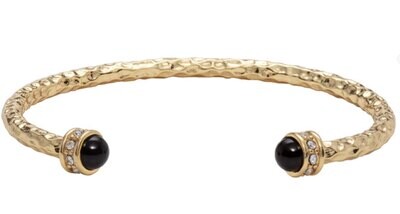 Halcyon Days Hammered Pearl Gold Torque Bangle Bracelet BRSHS05HTG, MPN: BRSHS05HTG,