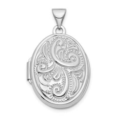 Swirl Design 21mm Oval Locket 14k White Gold XL839, MPN: XL839, 191101085918