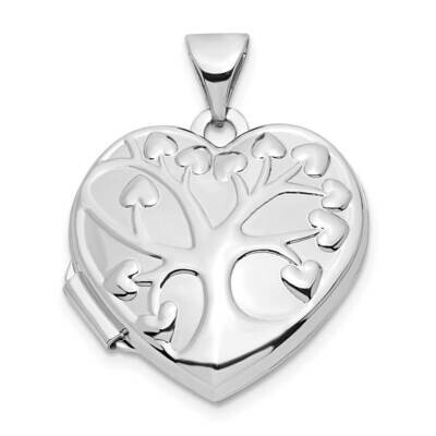 Tree 18mm Heart Locket 14k White Gold XL827, MPN: XL827,