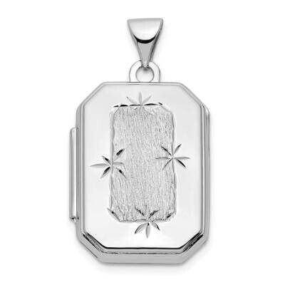 Diamond-Cut Brushed 20mm Rectangular Locket 14k White Gold XL823, MPN: XL823,