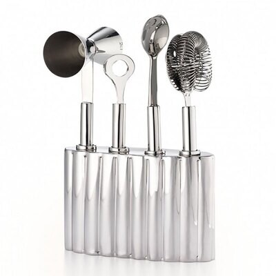 Mary Jurek Silhouette Bar Tool Set with Holder 6&quot; W x 4&quot; H SLH014, MPN: SLH014, 817658014729