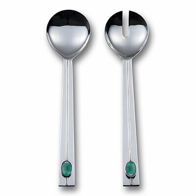 Mary Jurek Santa Fe Salad Servers with Green Onyx Stone 11.5&quot; SFV007.2, MPN: SFV007.2, 817658014095
