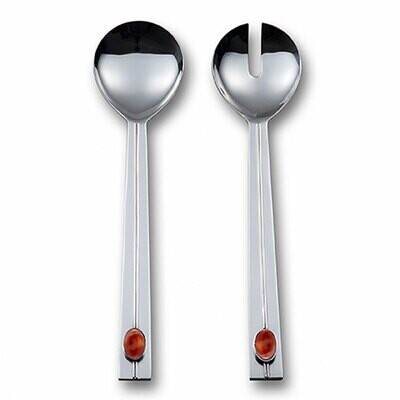 Mary Jurek Santa Fe Salad Servers with Carnelian Stone 11.5&quot; SFV007.1, MPN: SFV007.1, 817658014088