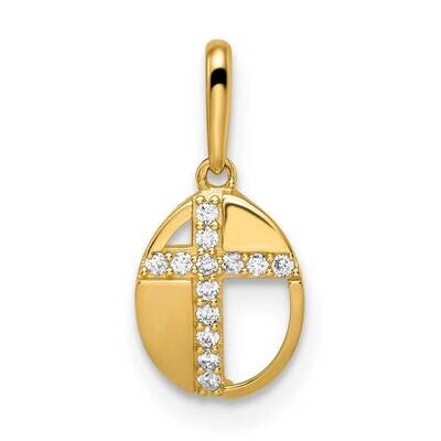 Cross Pendant 14k Gold CZ Diamond YC1501, MPN: YC1501,