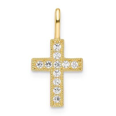 Cross Pendant 14k Gold CZ Diamond YC1498, MPN: YC1498,