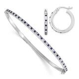 Diamond Mystique Dia/Sa Earrings/Bangle Set Sterling Silver Platinum-Plated QDF199, MPN: QDF199,