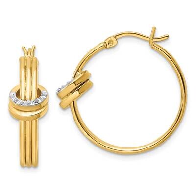 Diamond Mystique Fancy Hoop Earrings Sterling Silver 18k Gold-Plated QDF188, MPN: QDF188, 196904154…