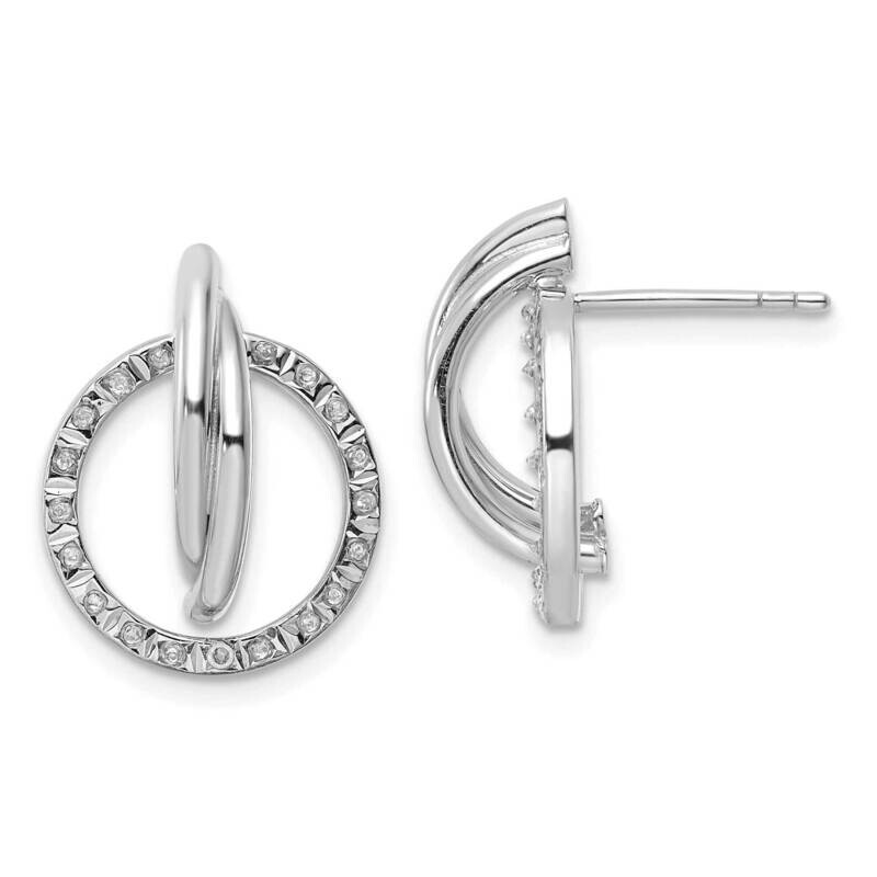 Diamond Mystique Post Earrings Sterling Silver Platinum-Plated QDF187