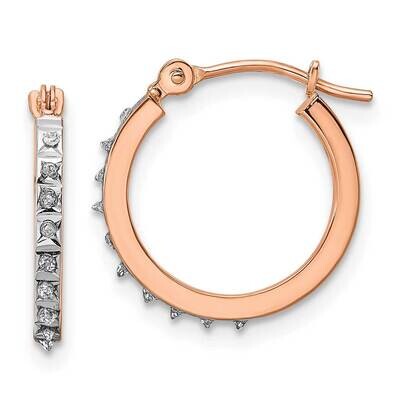 Diamond Fascination Round Hoop Earrings 14k Rose Gold DF344, MPN: DF344, 883957967424